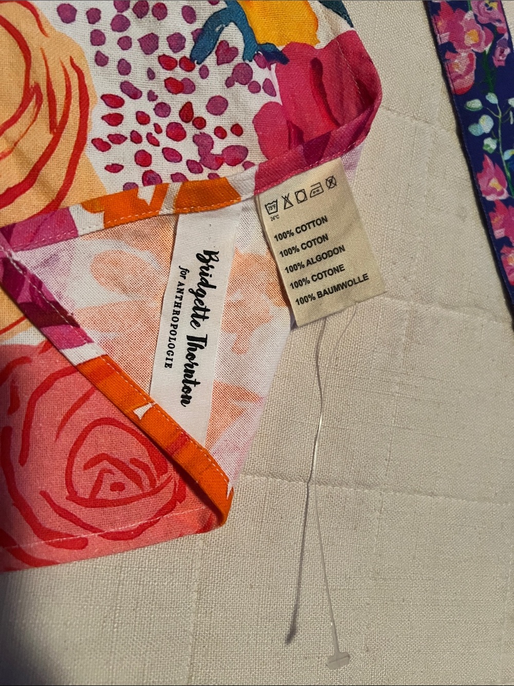 NWOT OS Anthropologie X Floral Halter Apron with Floral Towel - Picture 8 of 9